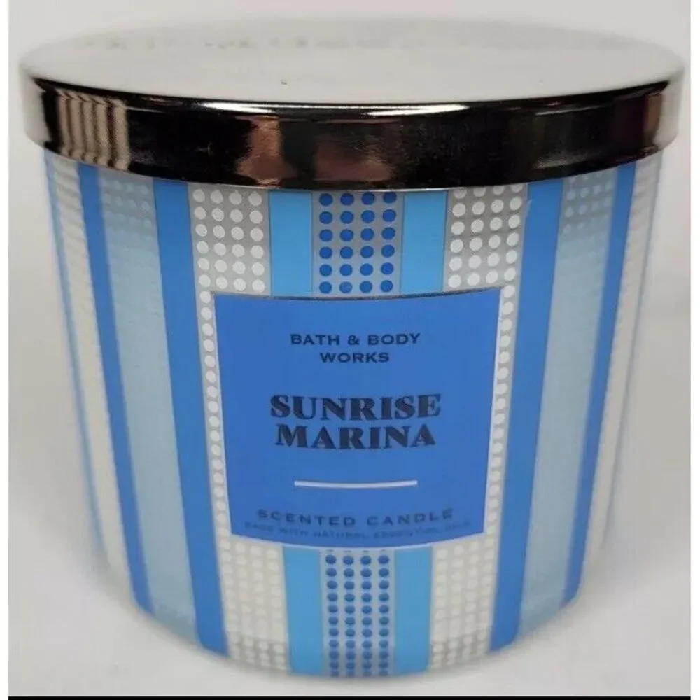 BATH & BODY WORKS SUNRISE MARINA 3 WICK‎ 14.5 OZ SCENTED CANDLE